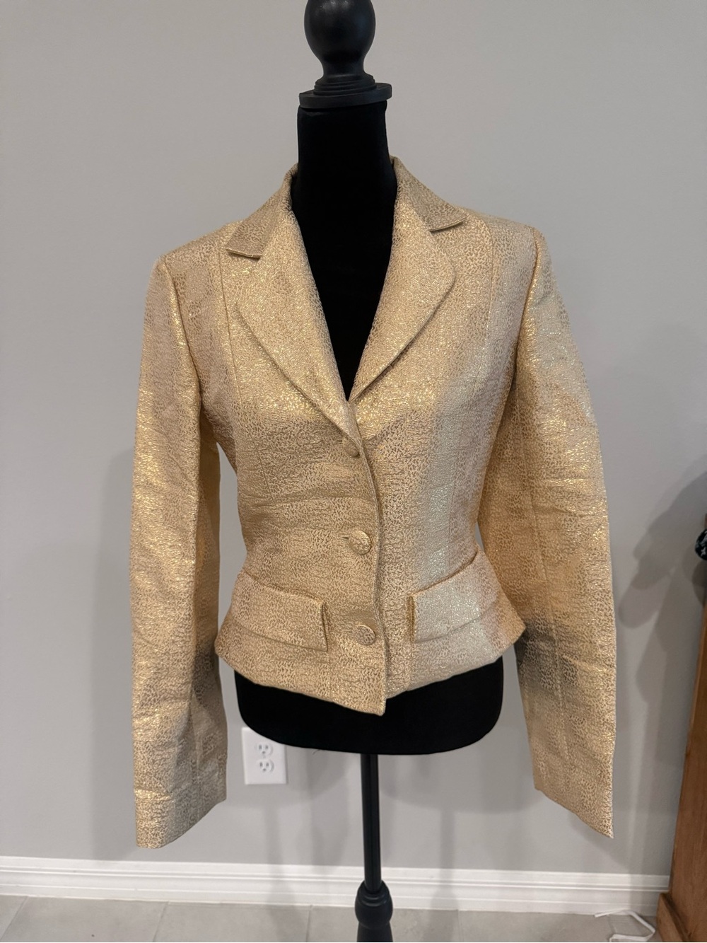 Dior Metallic Gold Tailored Blazer Jacket